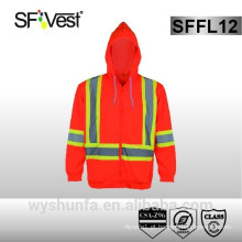 Oi vis workwear reflexivo sweatshirt estrada tráfego contração segurança equipamentos segurança hoodie Canadá estilo